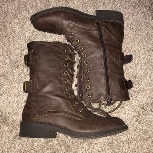 Brown Lace-up Boots